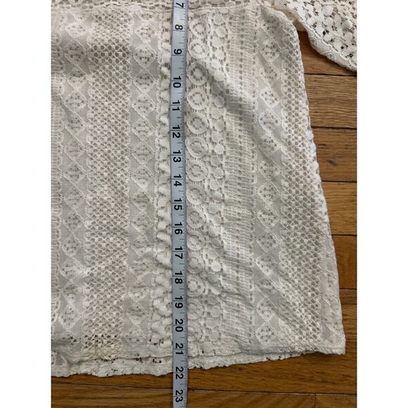 NEW Womens Size XS Y2K Hollister Off White Lace Shirt - Picture 6 of 7